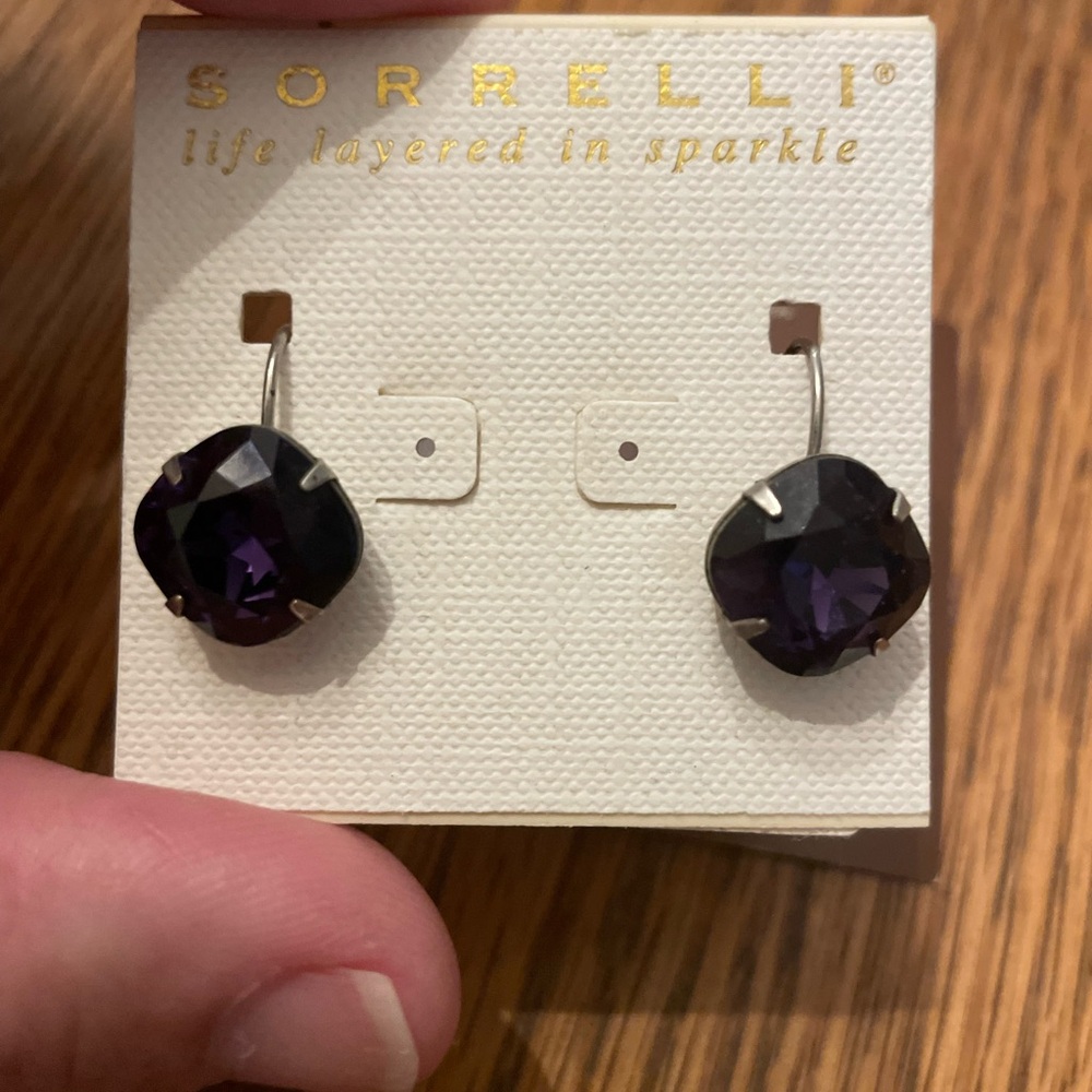 Sorrelli Deep Purple Faceted Drop Earrings